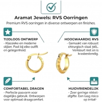 RVS Goudkleurige Oorringetjes 10mm- streepmotief -