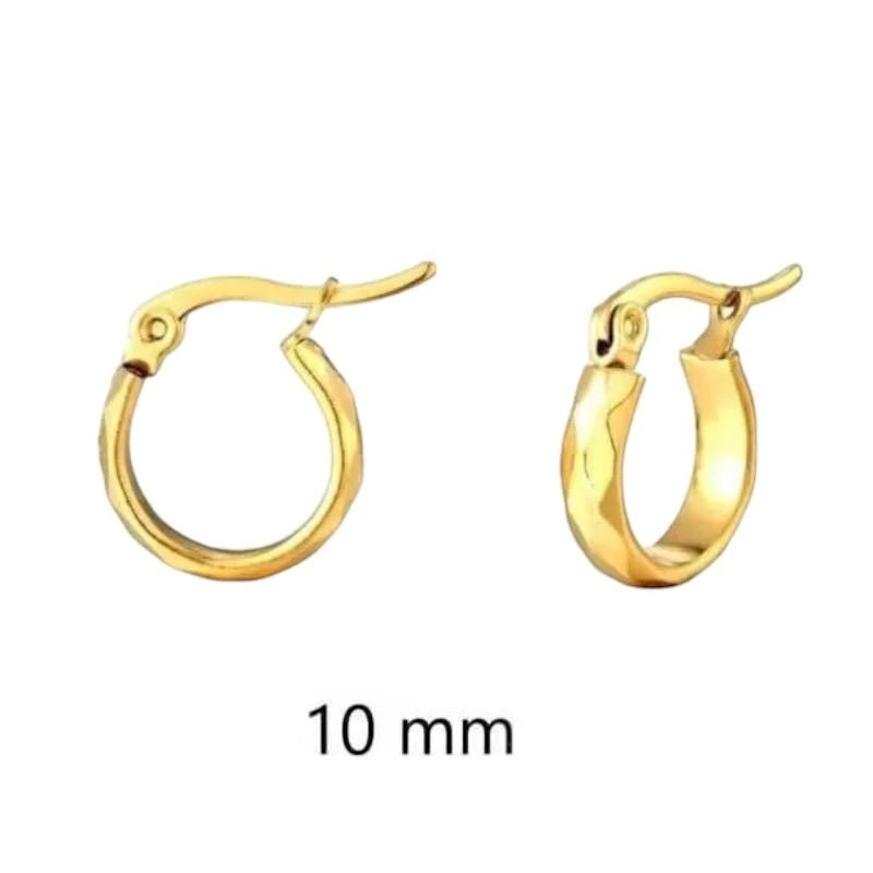 RVS Goudkleurige Oorringetjes 10mm- Kleine Hoops -