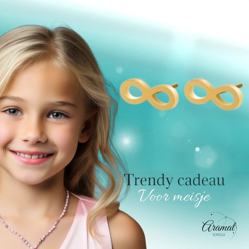 RVS Infinity Oorbellen - Goudkleur & Tijdloos -