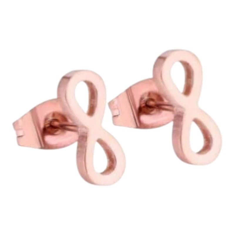 Stalen Infinity Oorbellen - Ros&Atilde;&copy;kleur & Elegant -