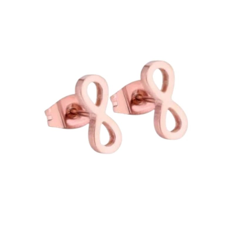 Stalen Infinity Oorbellen - Ros&Atilde;&copy;kleur & Elegant -