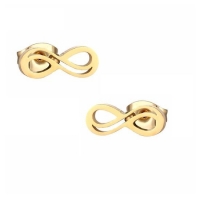RVS Infinity Oorbellen Goudkleur 9x4mm - Forever Symbool Oorstekers -