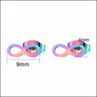 RVS Infinity Oorbellen 9x4mm Multikleur - Forever Studs -