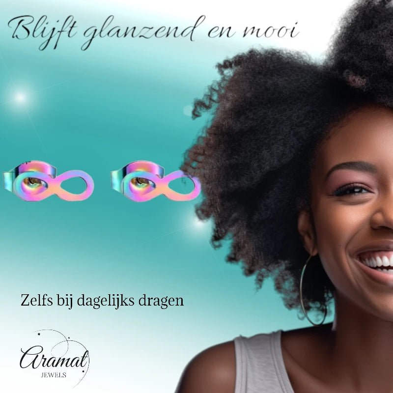 Stalen Infinity Oorbellen - Kleurrijke Stijl -