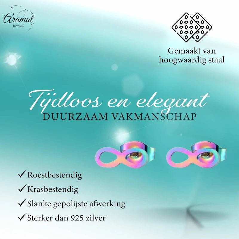 Stalen Infinity Oorbellen - Kleurrijke Stijl -