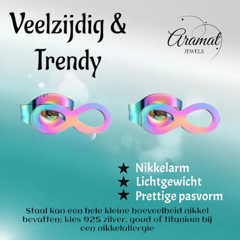 Stalen Infinity Oorbellen - Kleurrijke Stijl -