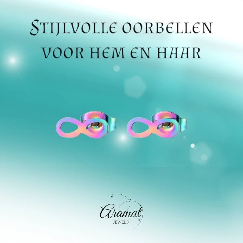 Stalen Infinity Oorbellen - Kleurrijke Stijl -