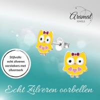 Zilveren Uiltjes Oorbellen - Vrolijk Cadeautje voor Meisjes -