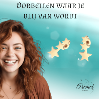 Stalen Goudkleurige Sterren Oorbellen - Perfect Cadeautje -