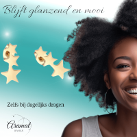 Stalen Goudkleurige Sterren Oorbellen - Perfect Cadeautje -