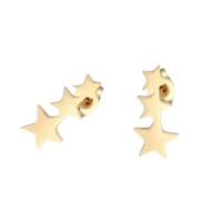 Stalen Goudkleurige Sterren Oorbellen - Perfect Cadeautje -
