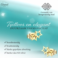 Stalen Goudkleurige Sterren Oorbellen - Tijdloos & Elegant -