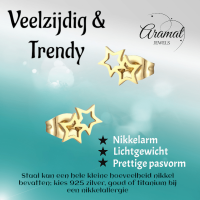Stalen Goudkleurige Sterren Oorbellen - Tijdloos & Elegant -