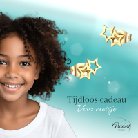 Stalen Goudkleurige Sterren Oorbellen - Tijdloos & Elegant -