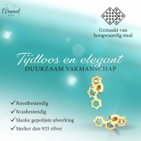 Goudkleurige RVS Sterren Oorbellen - Uniseks & Feestelijk - Dames