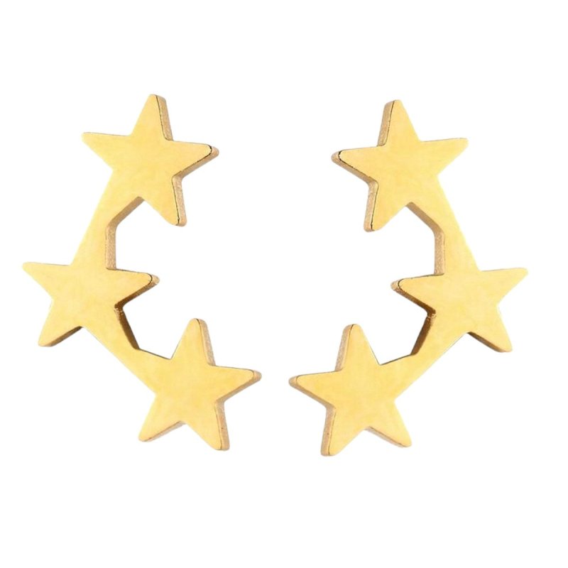 Goudkleurige RVS Sterren Oorbellen - Tijdloos & Stralend -