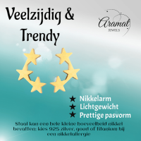 Goudkleurige RVS Sterren Oorbellen - Tijdloos & Stralend -