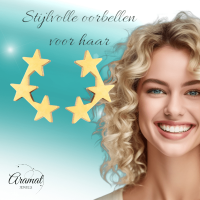 Goudkleurige RVS Sterren Oorbellen - Tijdloos & Stralend -