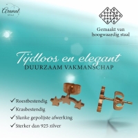 Stainless Steel Ros&Atilde;&copy;kleurige Sterren Oorbellen - Tijdloos & Elegant -