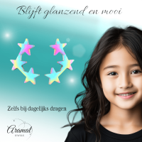 Stainless Steel Multicolor Sterren Oorbellen - Vrolijk & Uniek -
