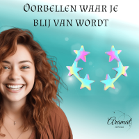 Stainless Steel Multicolor Sterren Oorbellen - Vrolijk & Uniek -