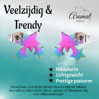 RVS Multicolor Sterren Oorbellen - Hip & Kleurrijk -