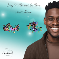 Stalen Multicolor Sterren Oorbellen - Uniek & Feestelijk -