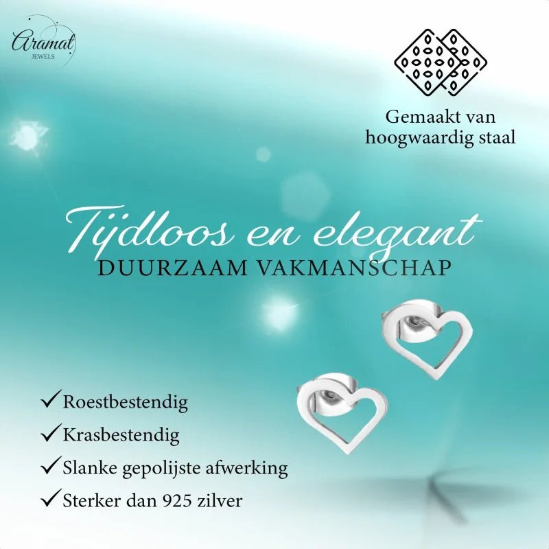Zilverkleurige Stalen Hartjes Oorbellen &acirc;&euro;&ldquo; 10x8mm - Zilverkleur -