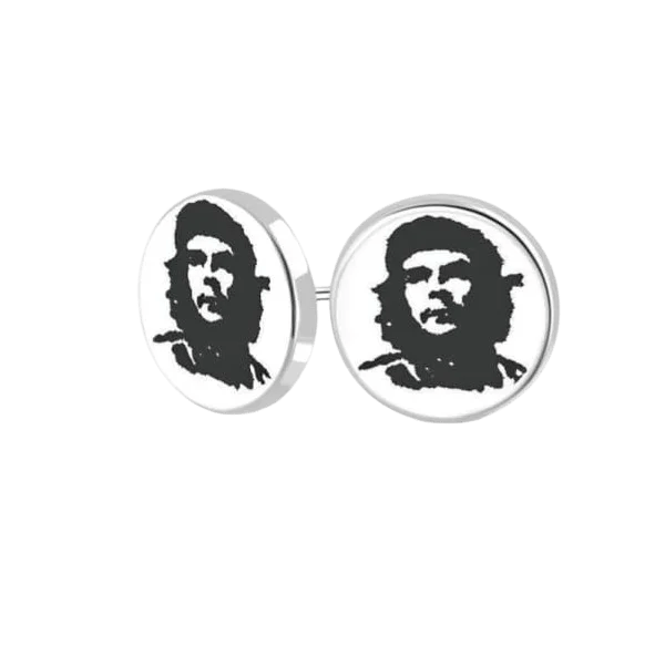 Che Guevara Oorstekers 8mm &acirc;&euro;&ldquo; Stalen Ronde Oorbellen -
