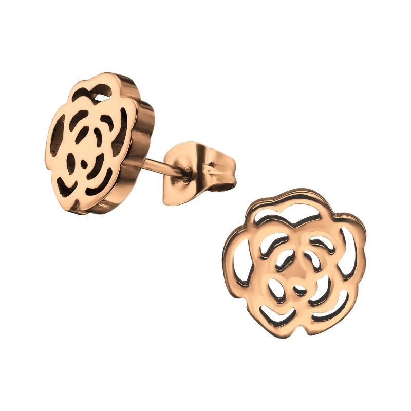 Roos Oorbellen 9x8mm &acirc;&euro;&ldquo; Tijdloos bloem Cadeau - Zilverkleur -