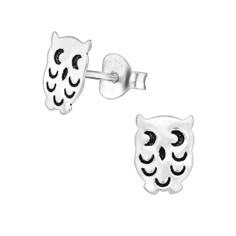 Tijdloze Geoxideerde Uiltjes Oorbellen 8x6mm - Heren