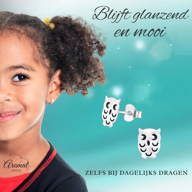 Tijdloze Geoxideerde Uiltjes Oorbellen 8x6mm - Heren
