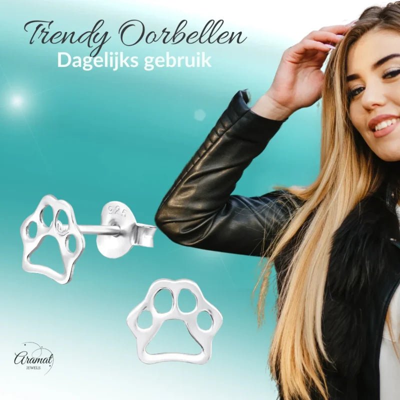 Favoriete Pootafdruk Oorbellen 8mm &acirc;&euro;&ldquo; Echt Zilver - Heren