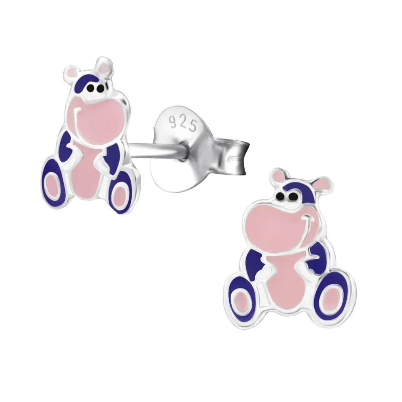 Paars Nijlpaard Oorbellen 7x8mm &acirc;&euro;&ldquo; Vrolijk Cadeautje -