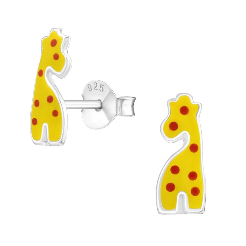 Vrolijke Zilveren Giraf Oorbellen 11x4mm - Unisex