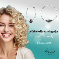 Etnische Zilveren Bali Oorringen 18mm -