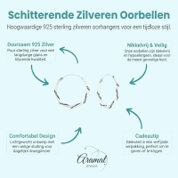 925 Zilveren Bali Oorringen 20mm Geoxideerd - Etnisch Design Hoepels -