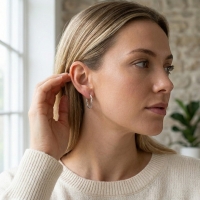 925 Zilveren Bali Oorringen 20mm Geoxideerd - Etnisch Design Hoepels -