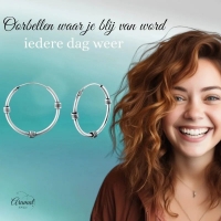 Zilveren Bali Oorringen 20mm - Geoxideerd Zilver -