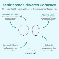 Zilveren Bali Oorringen 20mm - Geoxideerd Zilver -