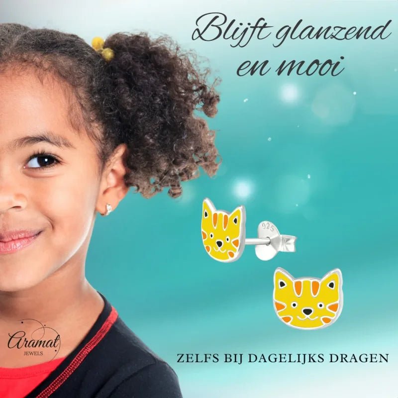 Zilveren Tijger Oorbellen - Schattig Cadeau -
