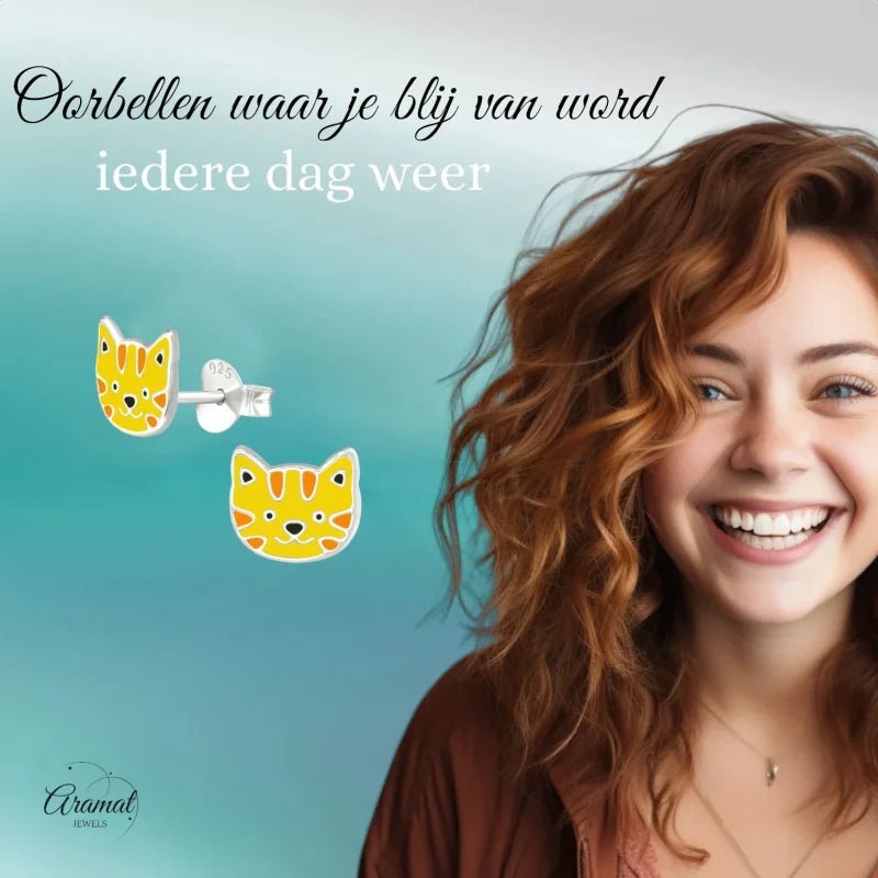 Zilveren Tijger Oorbellen - Schattig Cadeau -