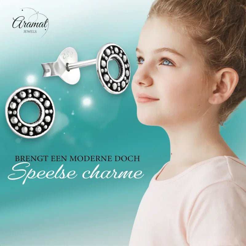 Zilveren Bali Oorbellen Rond - Open Cirkel - Dames
