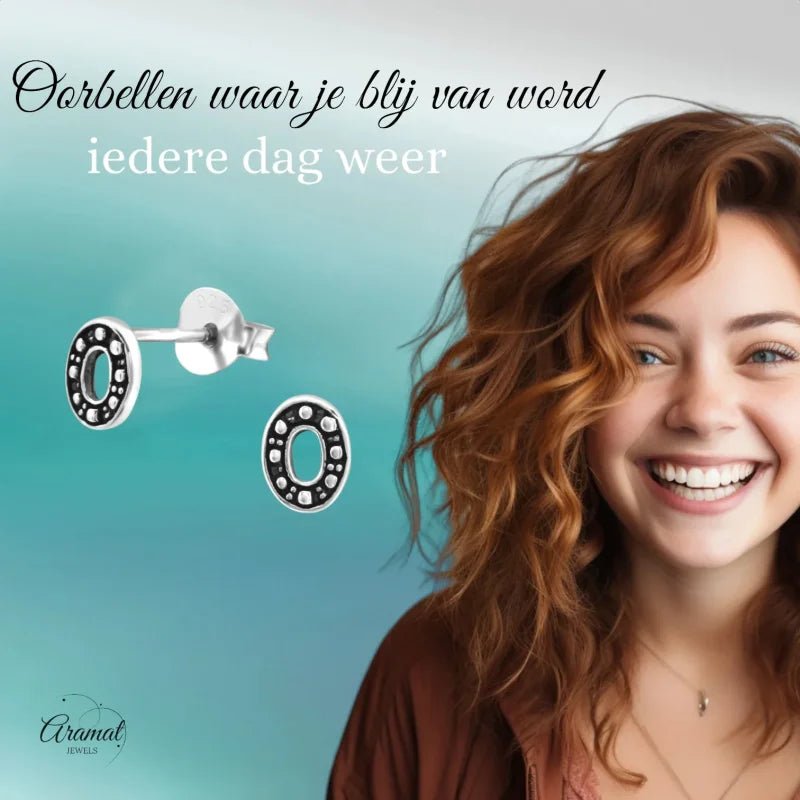 Zilveren Bali Oorbellen Ovaal - Geoxideerd Zilver - Unisex
