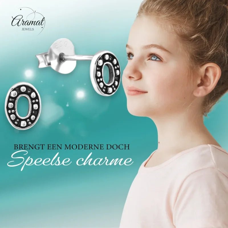 Zilveren Bali Oorbellen Ovaal - Geoxideerd Zilver - Unisex