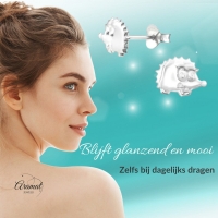 Zilveren Oorbellen Egel - Gladde Oorstekers -