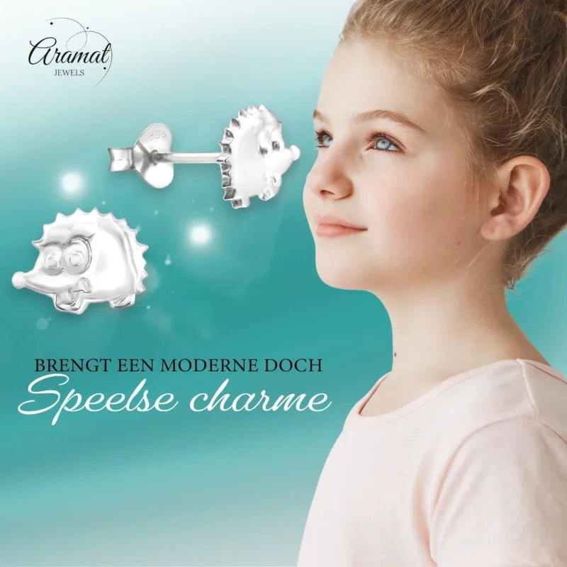 Zilveren Oorbellen Egel - Gladde Oorstekers -