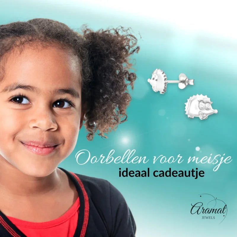 Zilveren Oorbellen Egel - Gladde Oorstekers -
