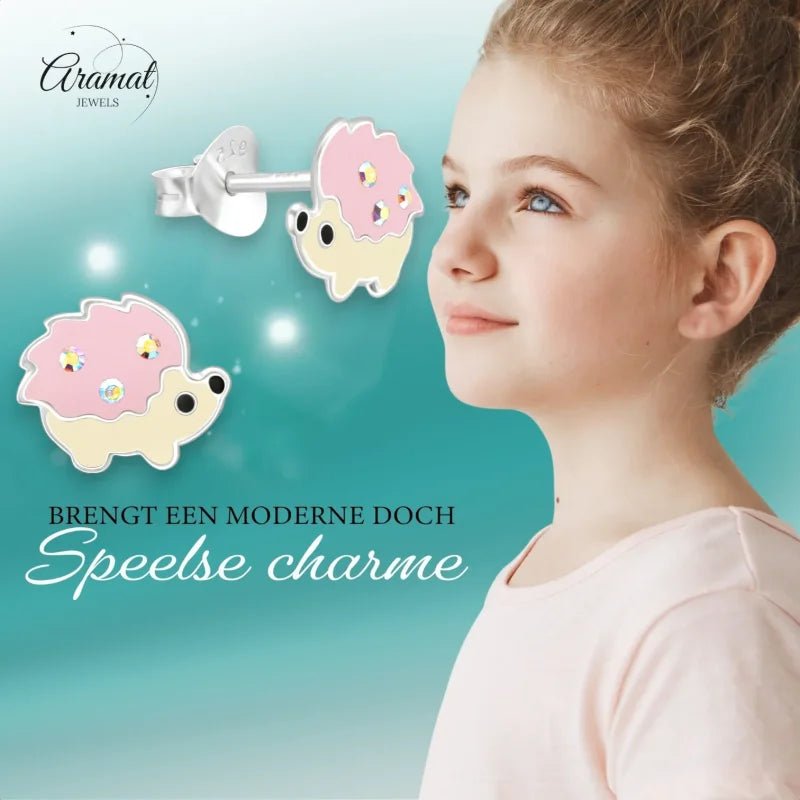 Zilveren Oorbellen Egel - Schattige Dieren Oorbellen -