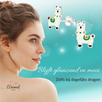 Zilveren Lama Oorbellen - Schattige Dieren Oorbellen -